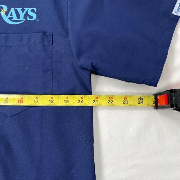 NWT‎ Women's Tampa Bay Rays Medical Hospital Blue Scrub Top, Nurse Small - Picture 8 of 9